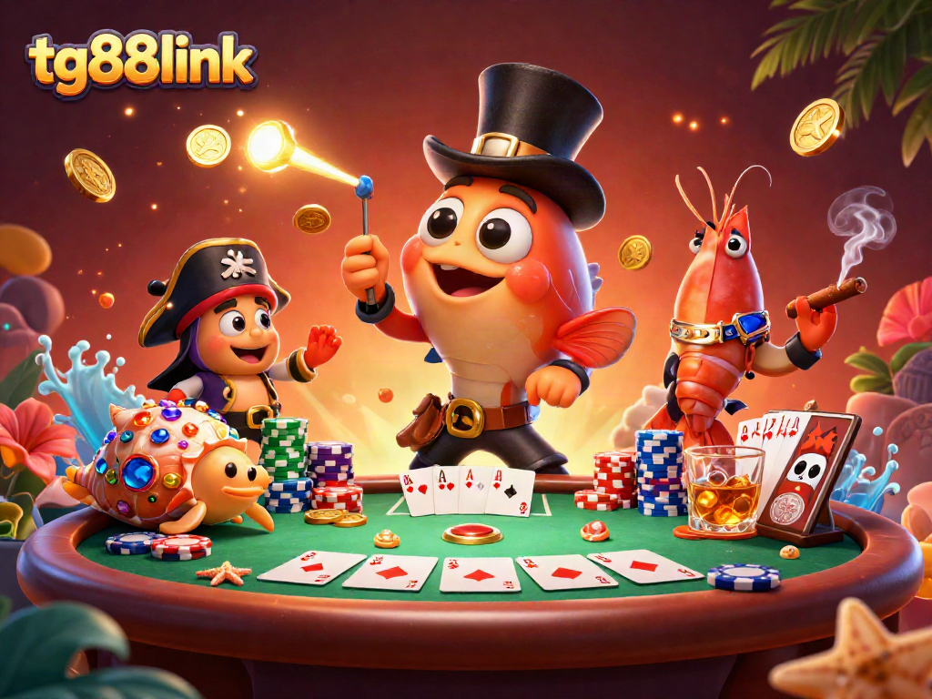 Engage with tg88link by exploring vibrant casino adventures in a dynamic 3D illustration.