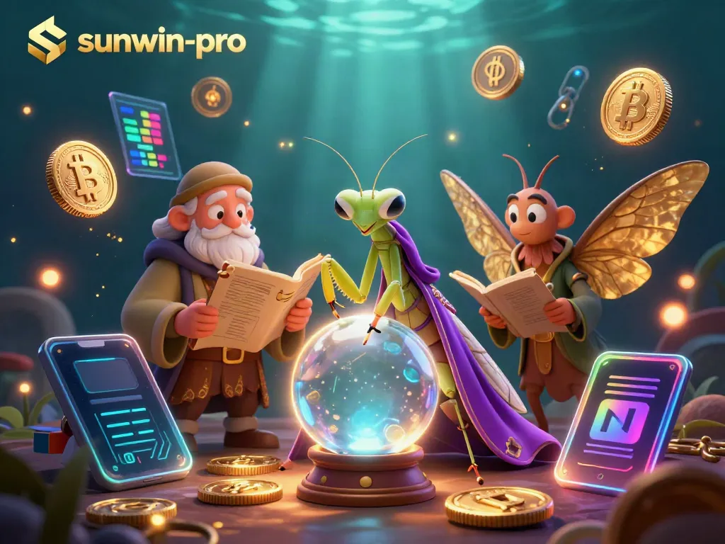 Experience magic with sunwin-pro's fortune teller scene featuring crypto elements and dynamic casino symbols.