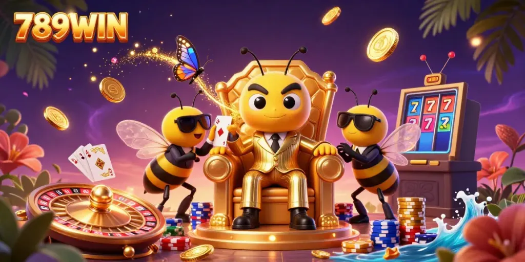 Experience exciting gameplay with 789WIN’s vibrant 3D casino scene featuring animated characters and dynamic gaming elements.