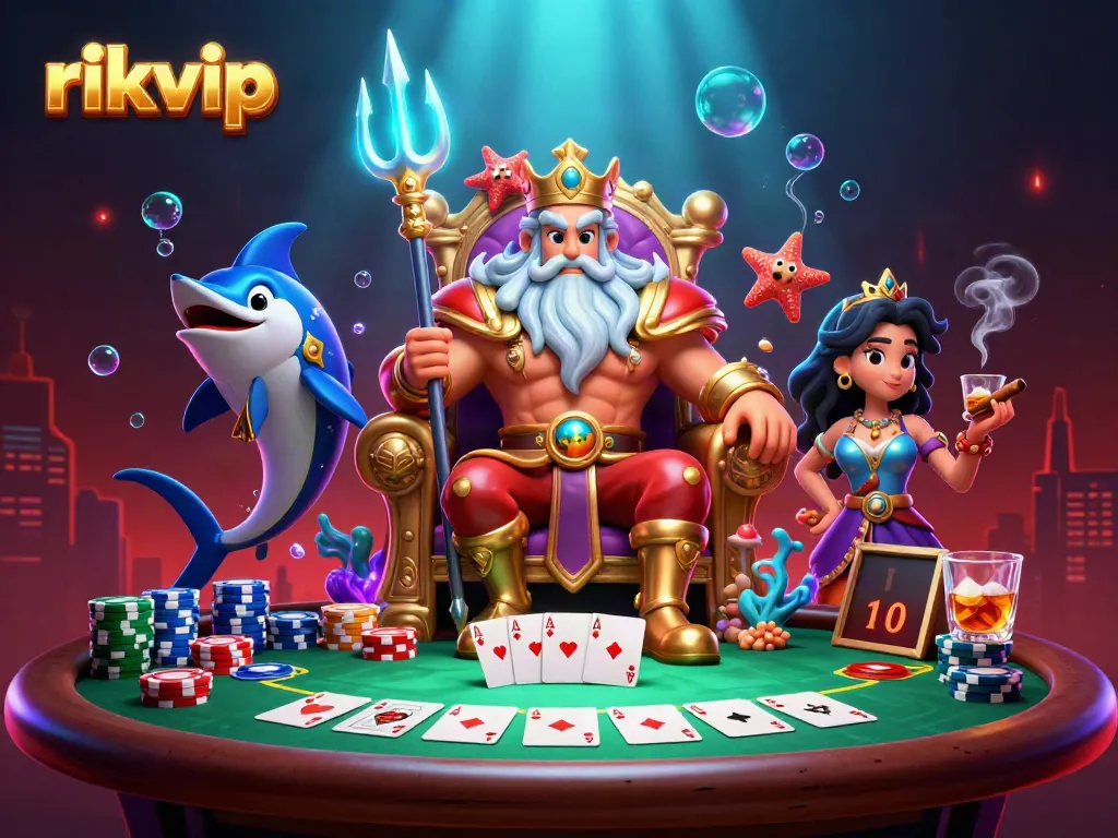 Play poker and win big at rikvip with a vibrant underwater casino featuring Neptune and games.