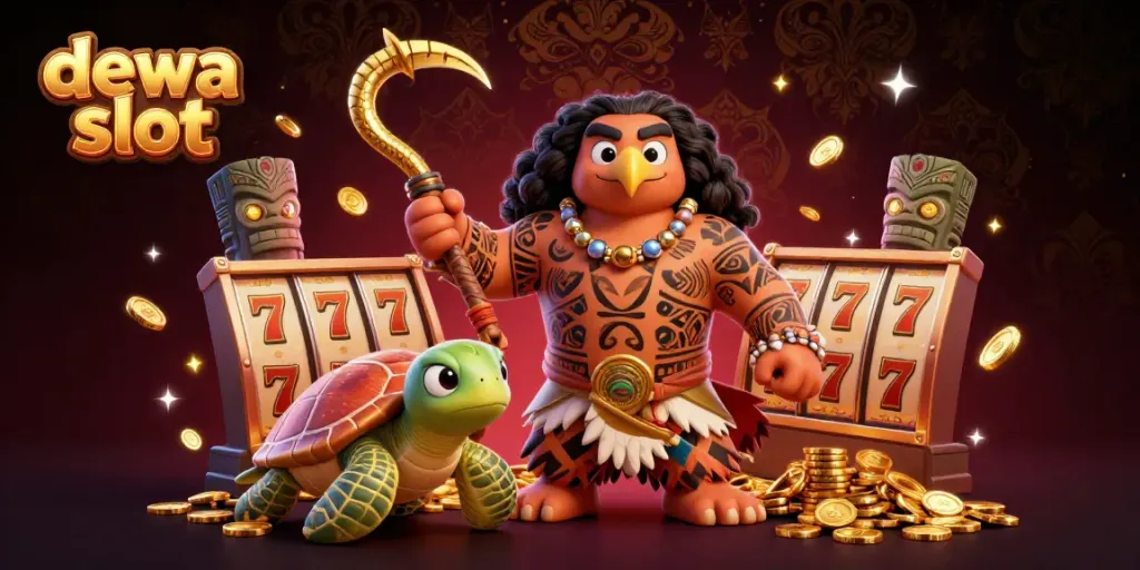 Engage with dewa slot excitement through a vibrant 3D portrayal, featuring dynamic elements and colorful characters.
