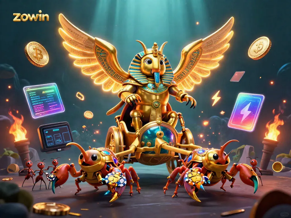 Engage with Zowin through a vibrant 3D casino scene showcasing exciting characters and elements.