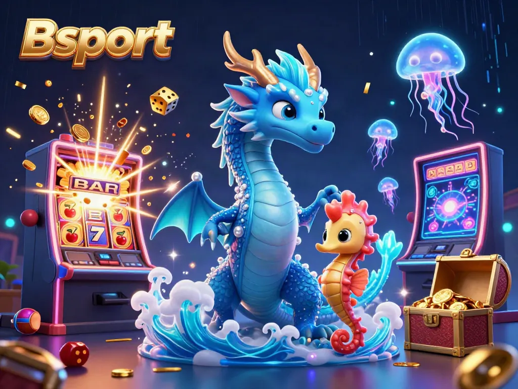 Engage with the Bsport gaming world through vibrant slots and lively characters in a mesmerizing underwater scene.