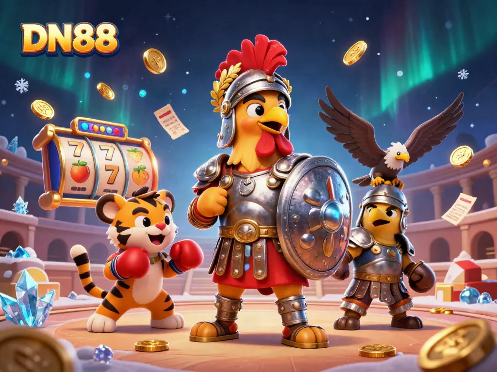 Engage in thrilling jackpots at DN88 with vibrant 3D characters and dynamic casino elements.