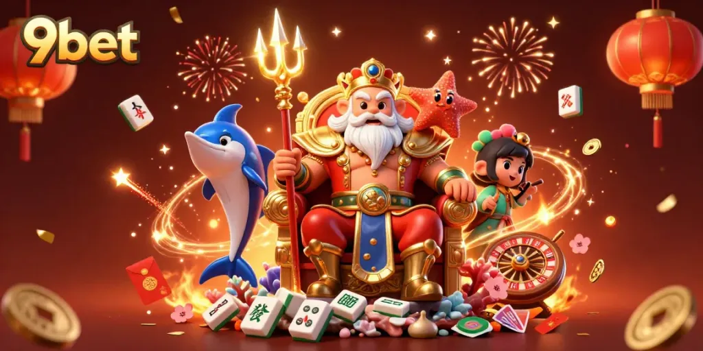 Experience the thrills of 9bet live casino with Neptune and vibrant 3D gaming elements.