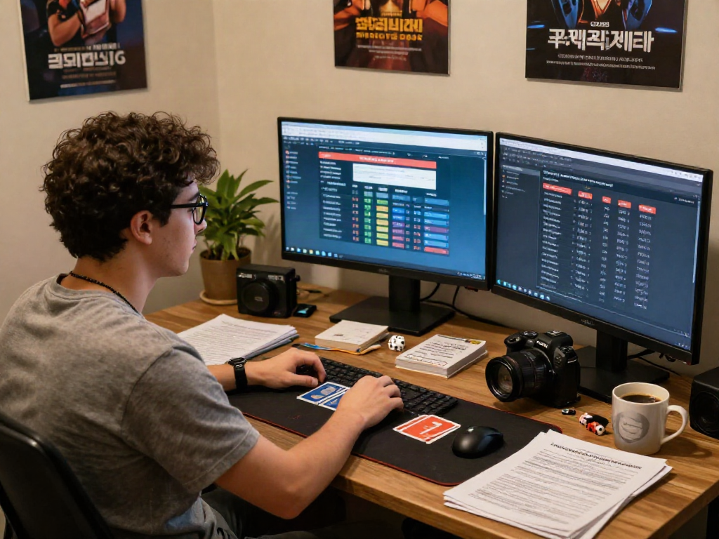 Analyzing various betting sites for 먹튀검증 추천 먹튀스팟 in a dynamic home office setup.